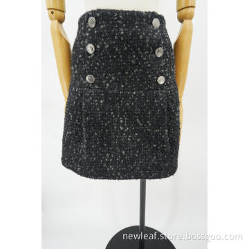 ladies skirt double breasted black color